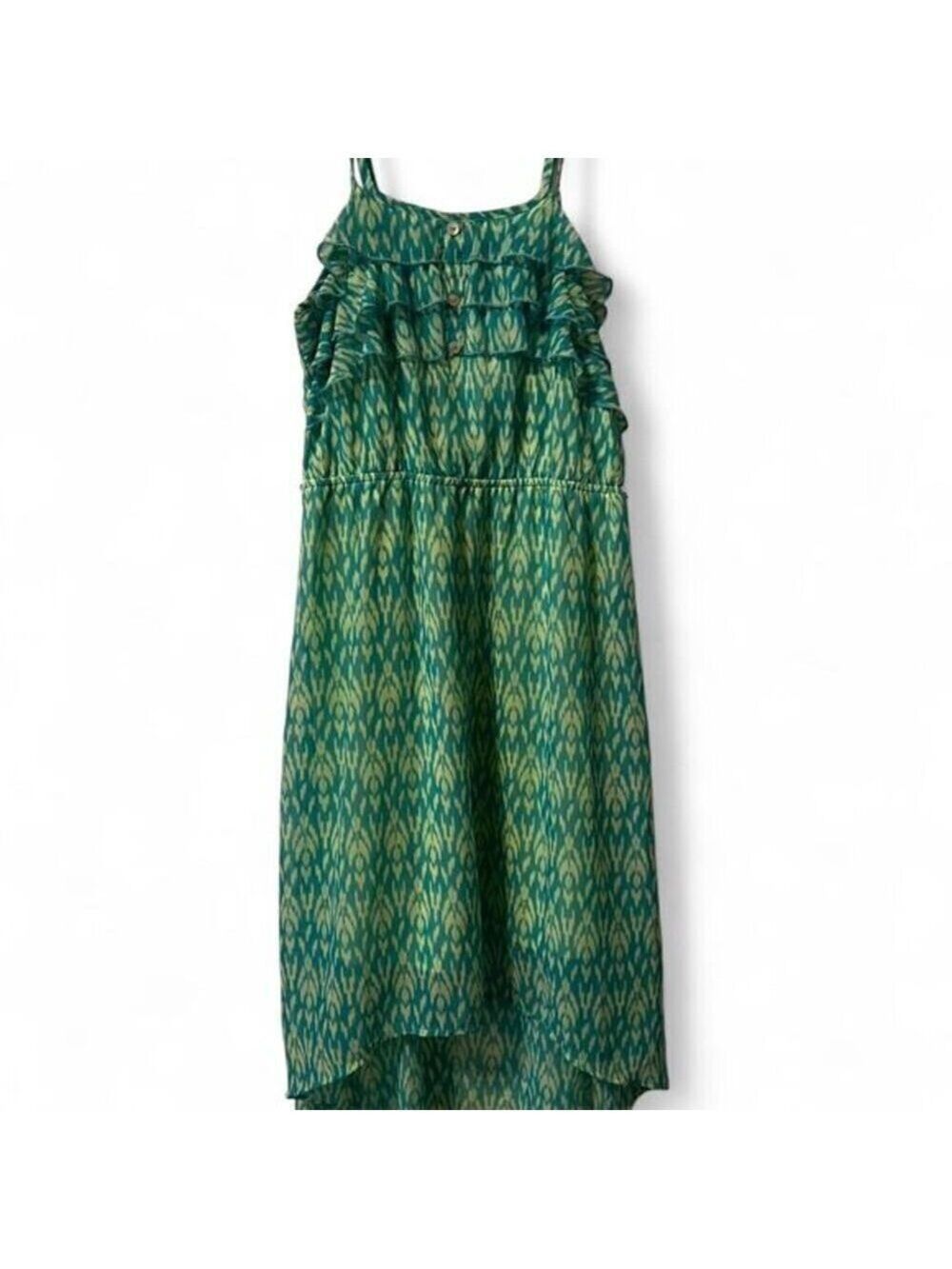 Xhilaration Girls Dress Green Hi Low Size 14 16 Spaghetti Strap
